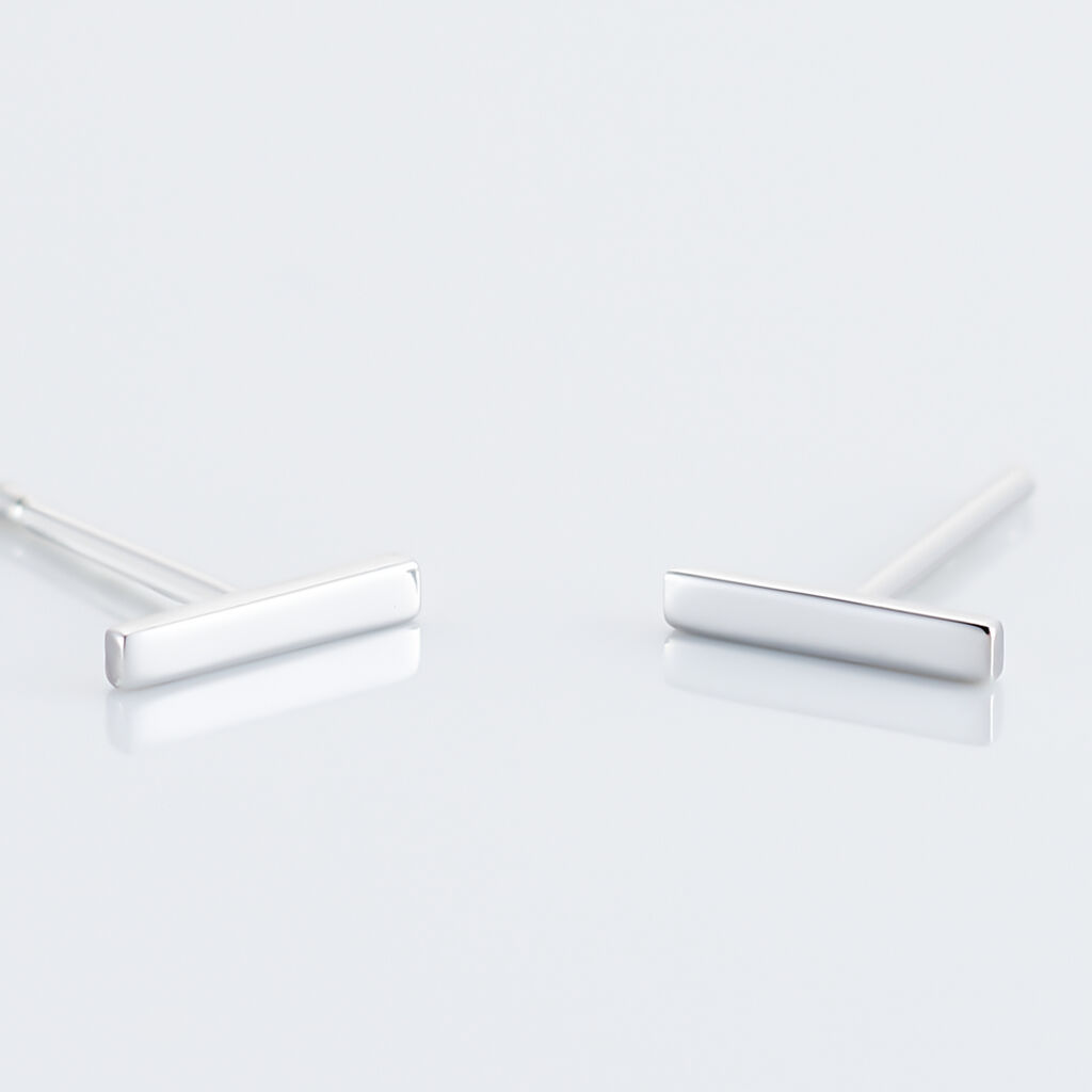 Boucles D'oreilles Puces Birati Argent Blanc