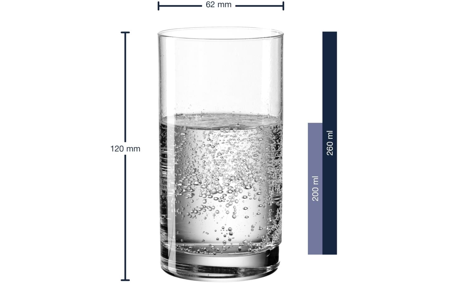 Trinkglas Easy 260 ml, 6 Stück, TransparentWassergläser