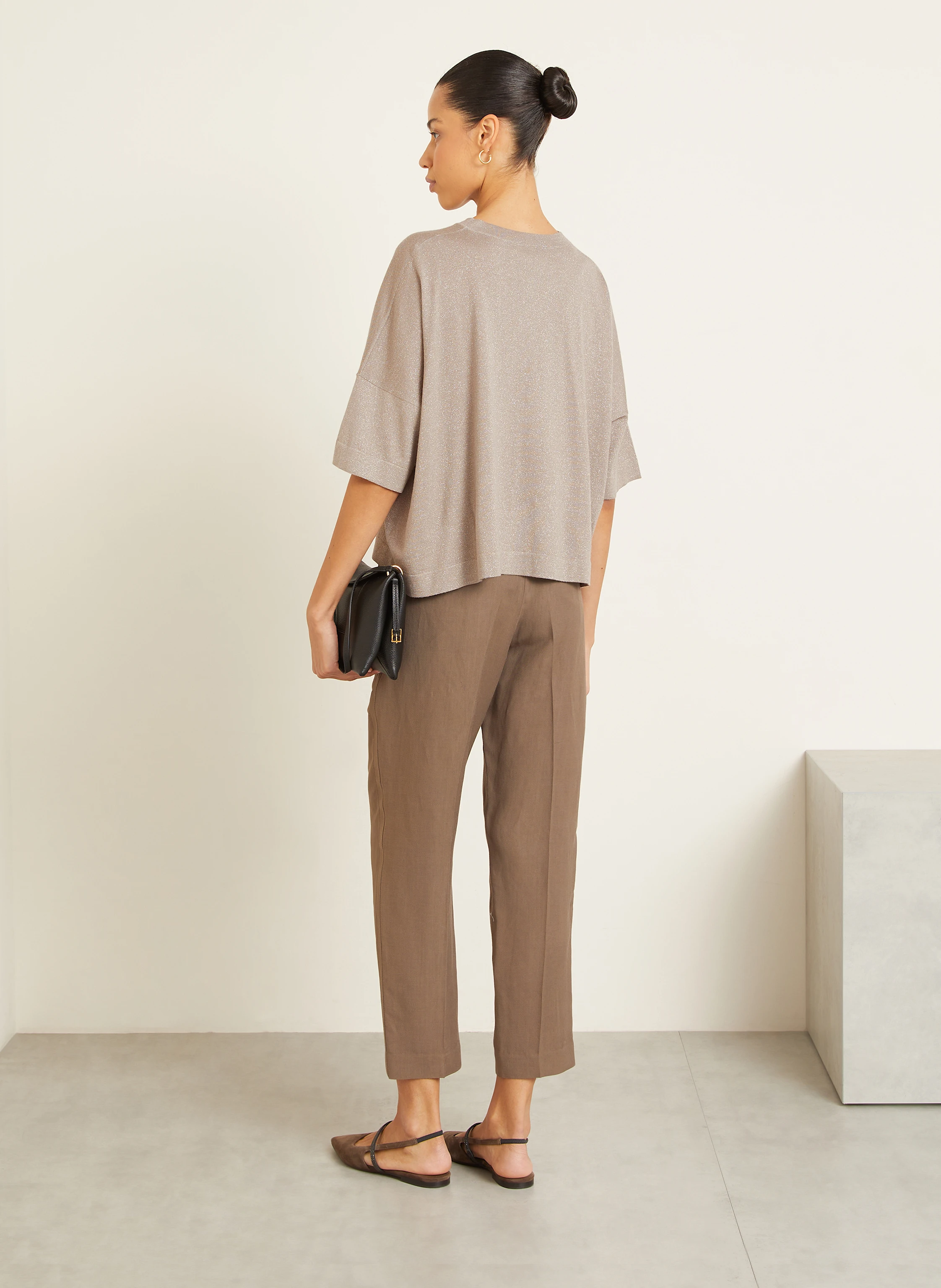 BRUNELLO CUCINELLI Strickshirt mit Cashmere und Glitzergarn