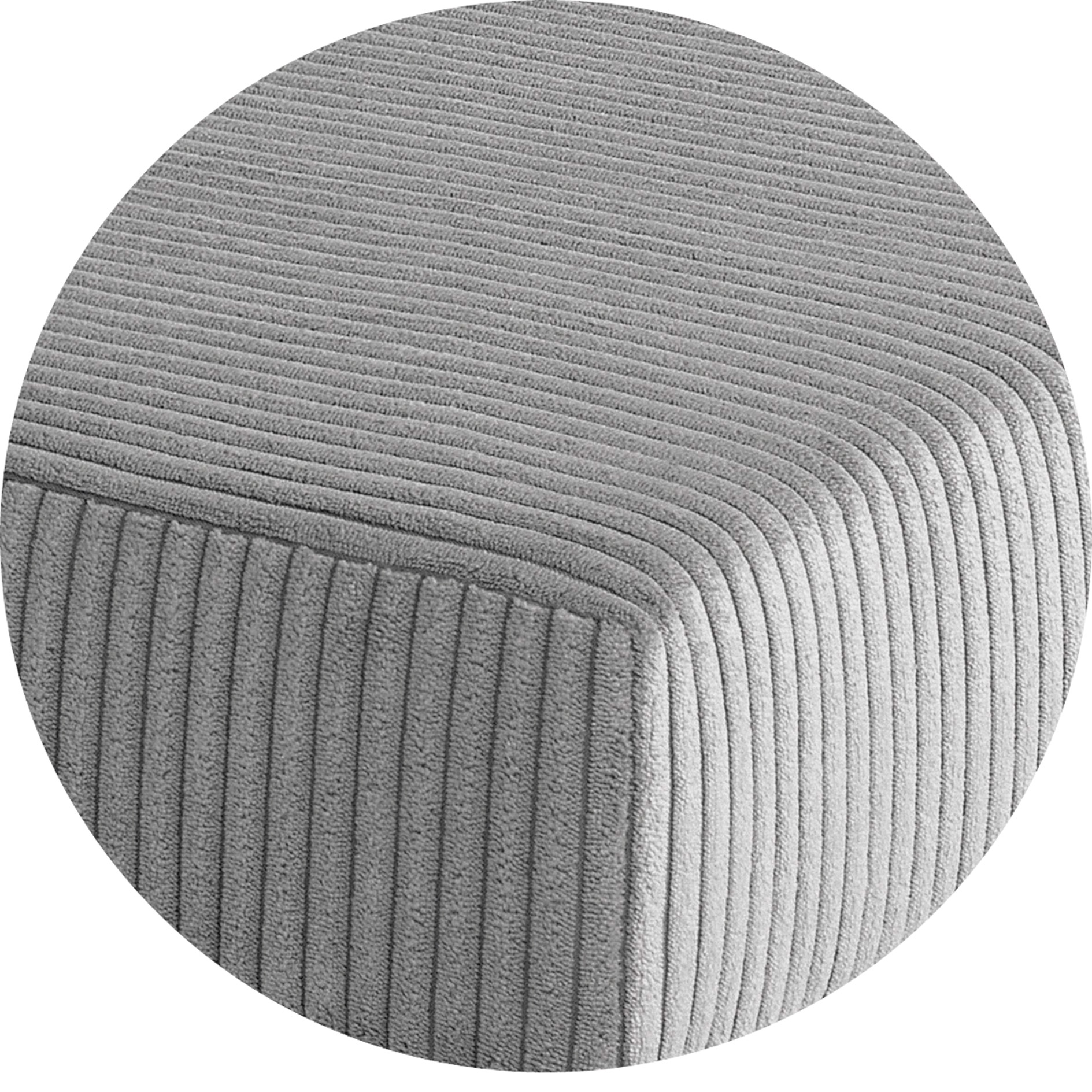 Ecksofa - dove - Cord - Liegefunktion - beidseitig montierbar