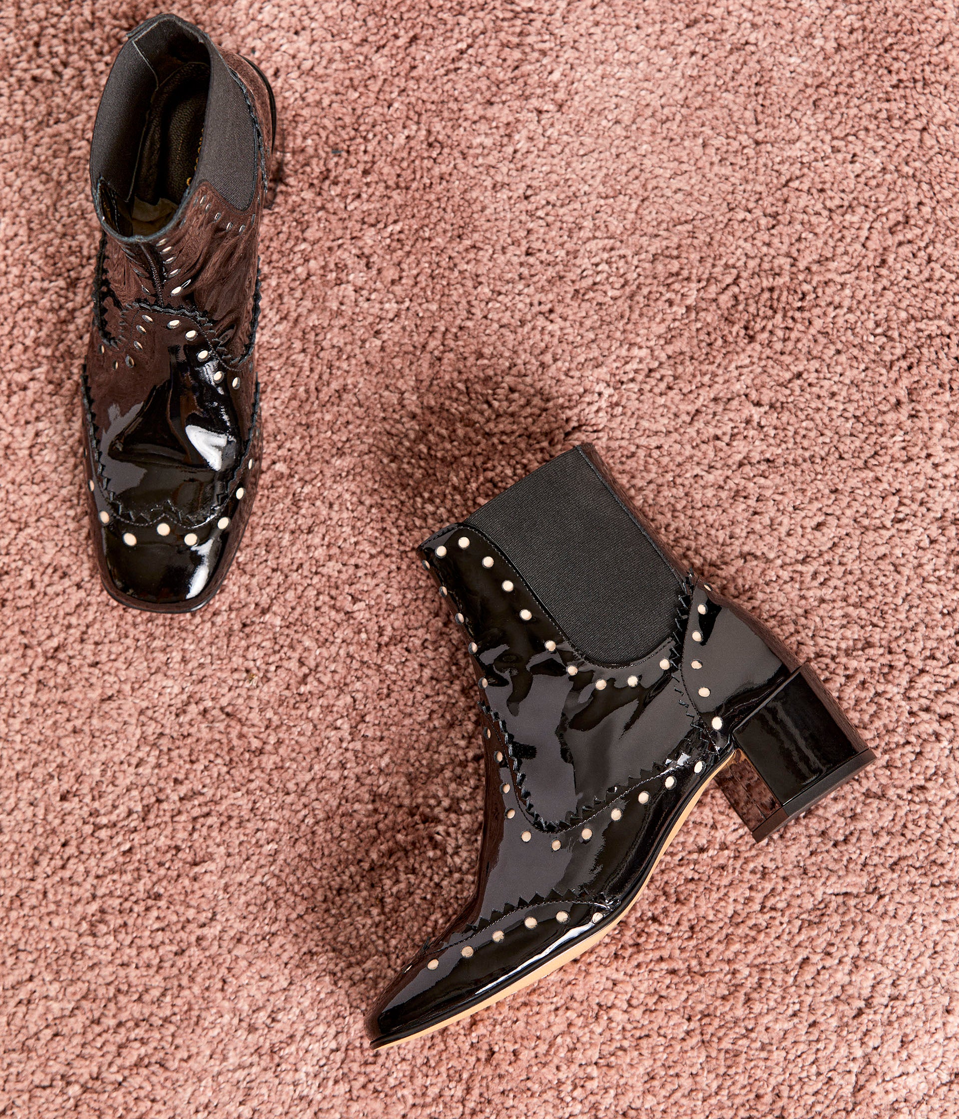 Boots noir verni Sophia