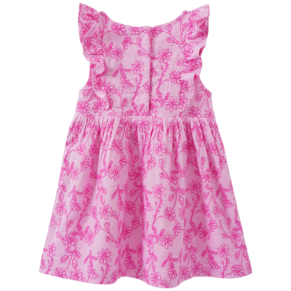 Topomini Baby Kleid mit Blumen-Stickerei rosa / pink