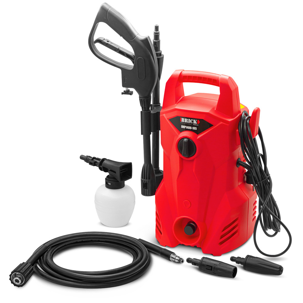 Nettoyeur haute pression 1400w - 105 bars - buse turbo et buse rotative - brick