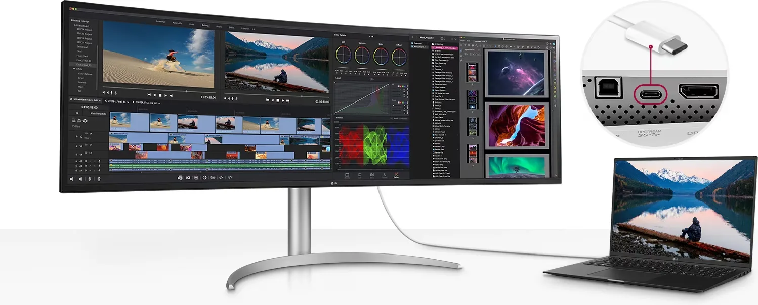 LG UltraWide 49WQ95C-W Écrans de bureau et professionnels