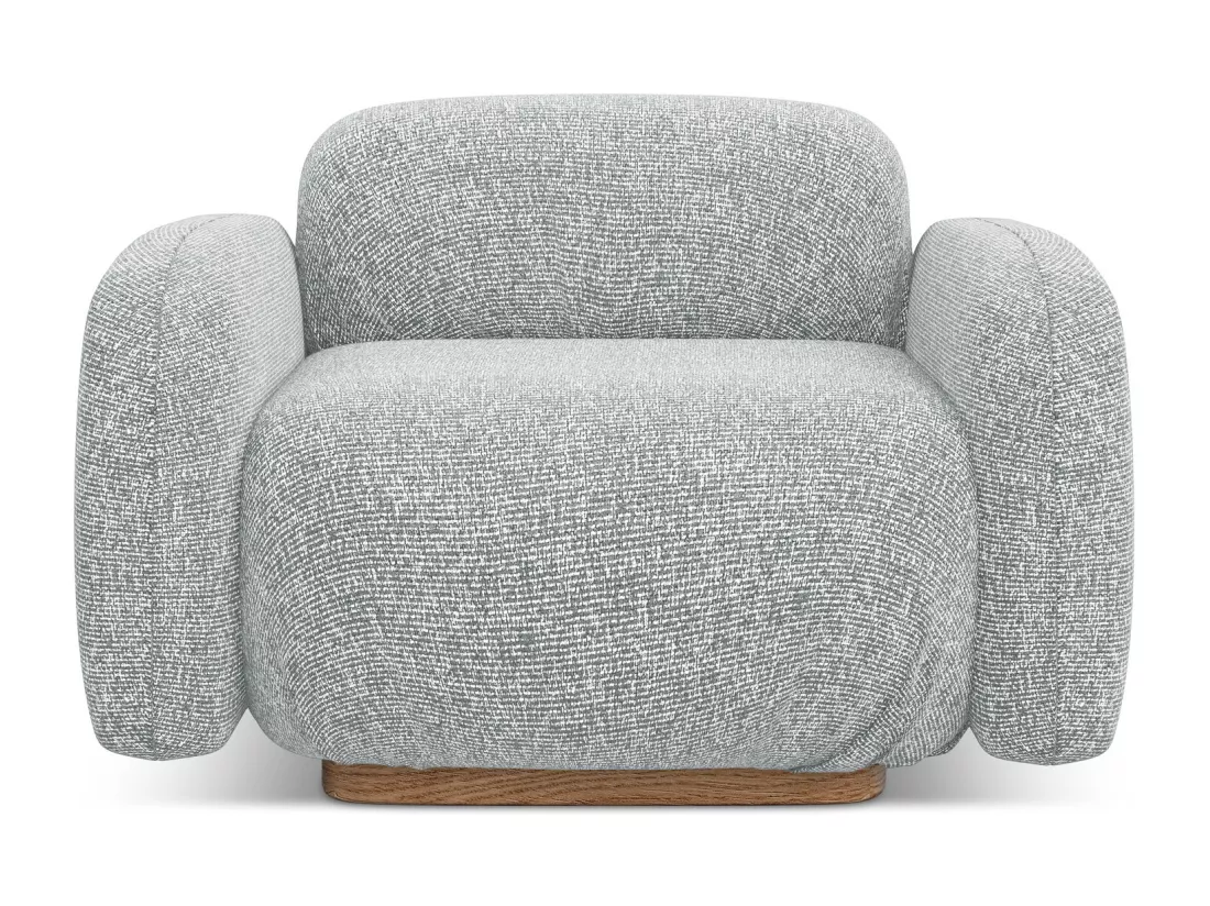 Fauteuil en tissu texturé - argent - AILANI