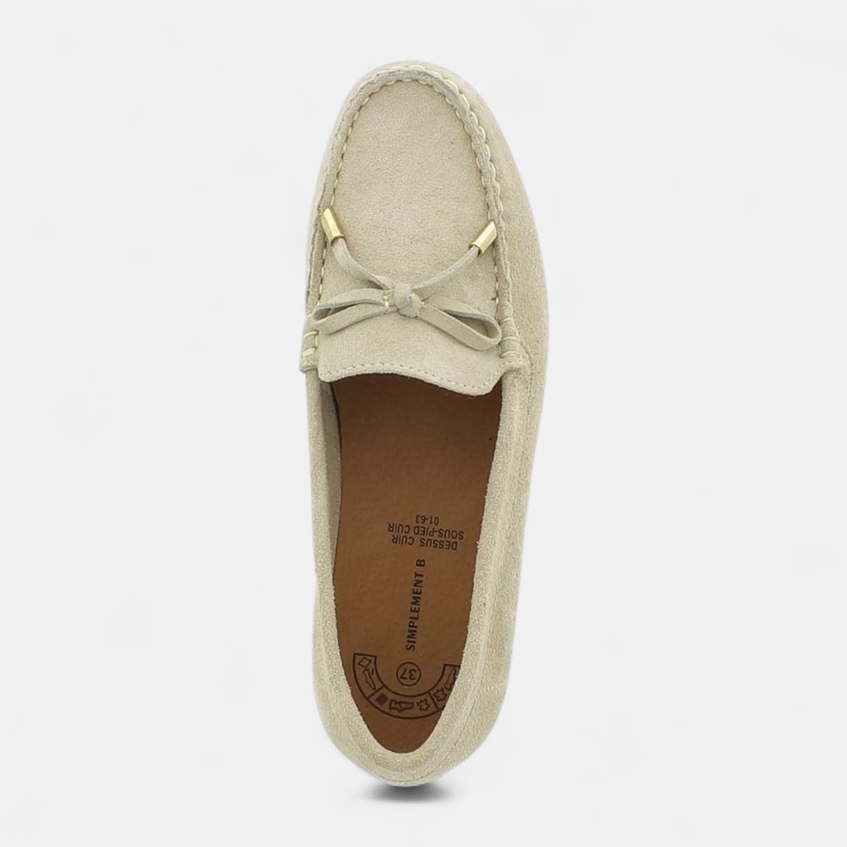 Mocassins Femme en cuir beige