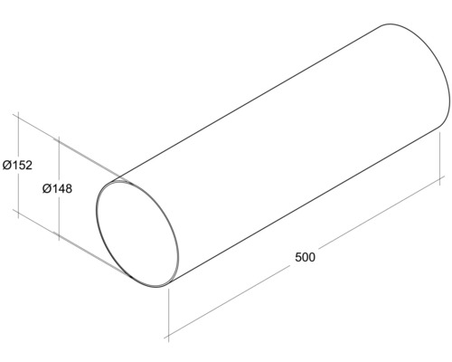 Rotheigner ronde buis, wit, DN 150 mm, lengte 0,50 m