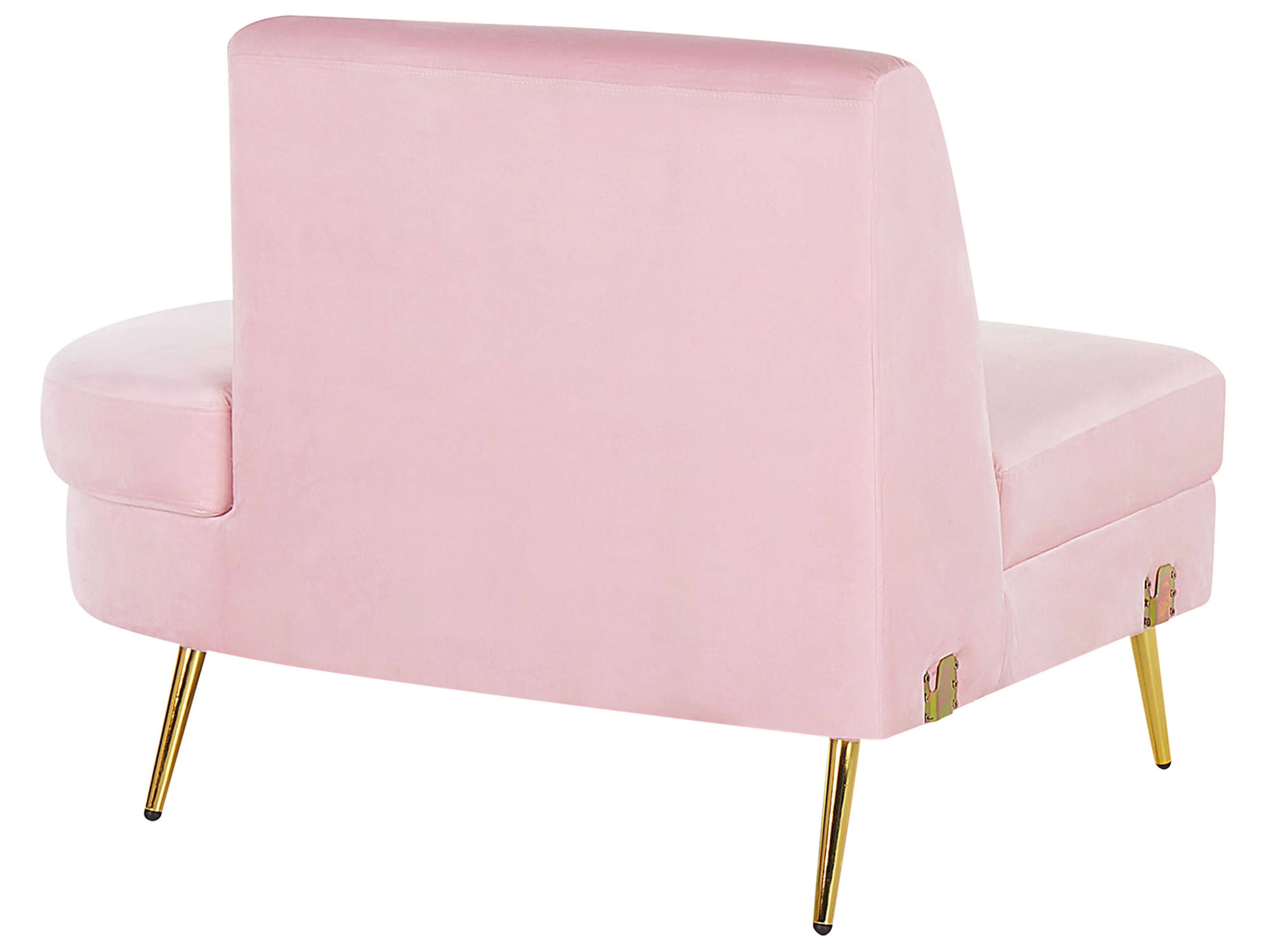 Halfronde bank 4-zits MOSS Fluweel Roze