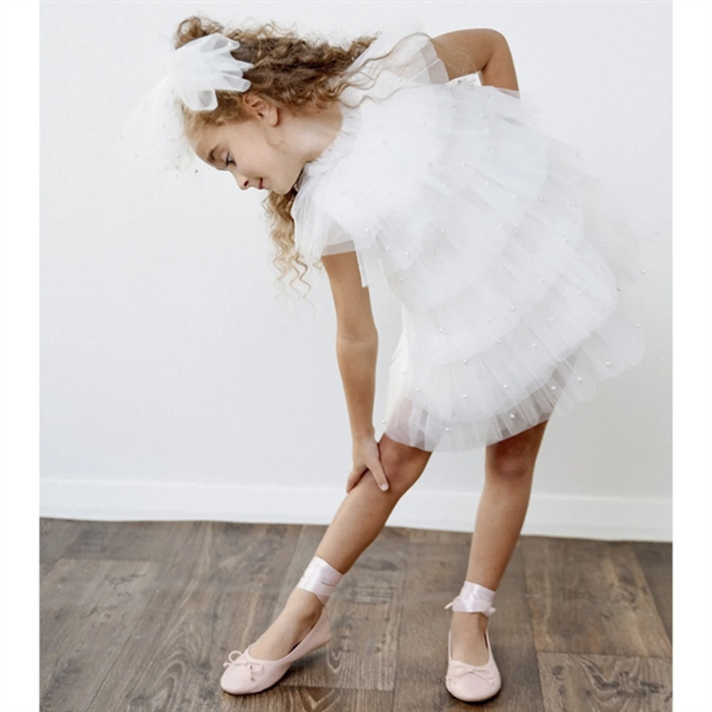 Pearl Tutully Tiered Tulle Tuttu Kjole White
