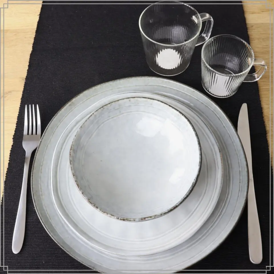 OTIX Dessert Ontbijt Bordenset 6 Persoons Blauw 21cm Keramiek BLUEBELL