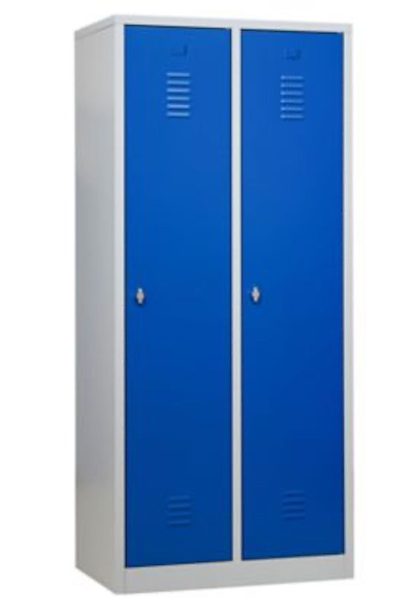PROREGAL Garderobekast Camel 2-Vaks met Pro Divider HxBxD 180 x 80 x 50 cm Hangslot Grijs-Blauw