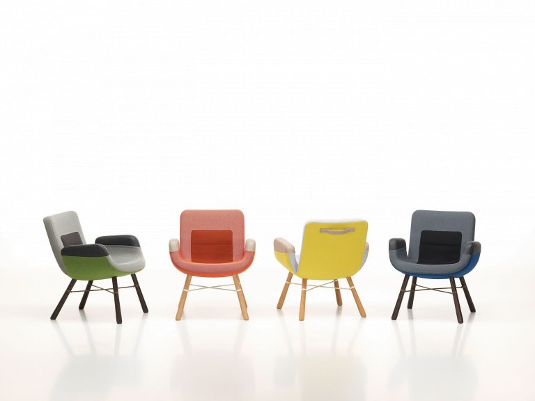 Vitra East River Chair fauteuil stofmix light