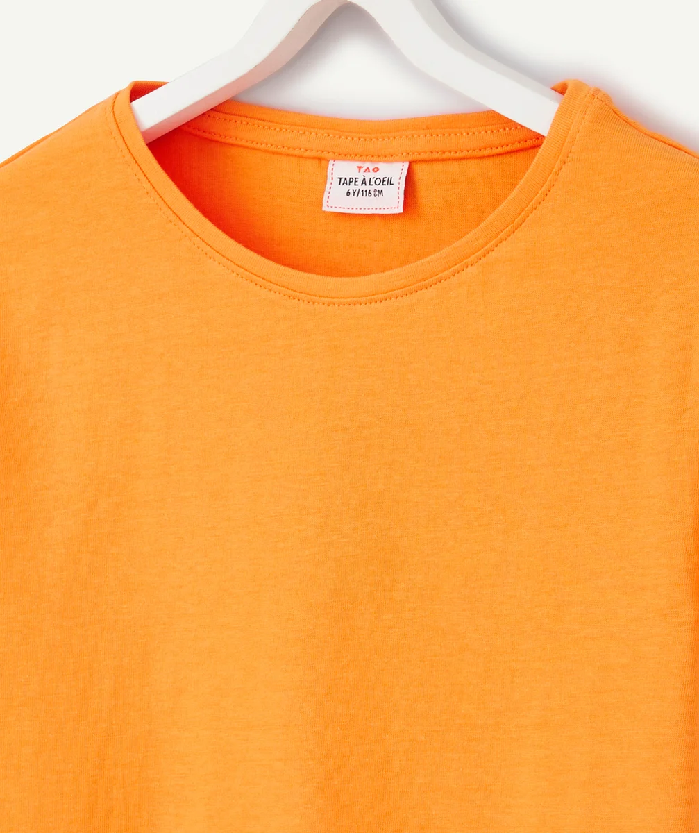 T-SHIRT FILLE EN COTON BIO ORANGE