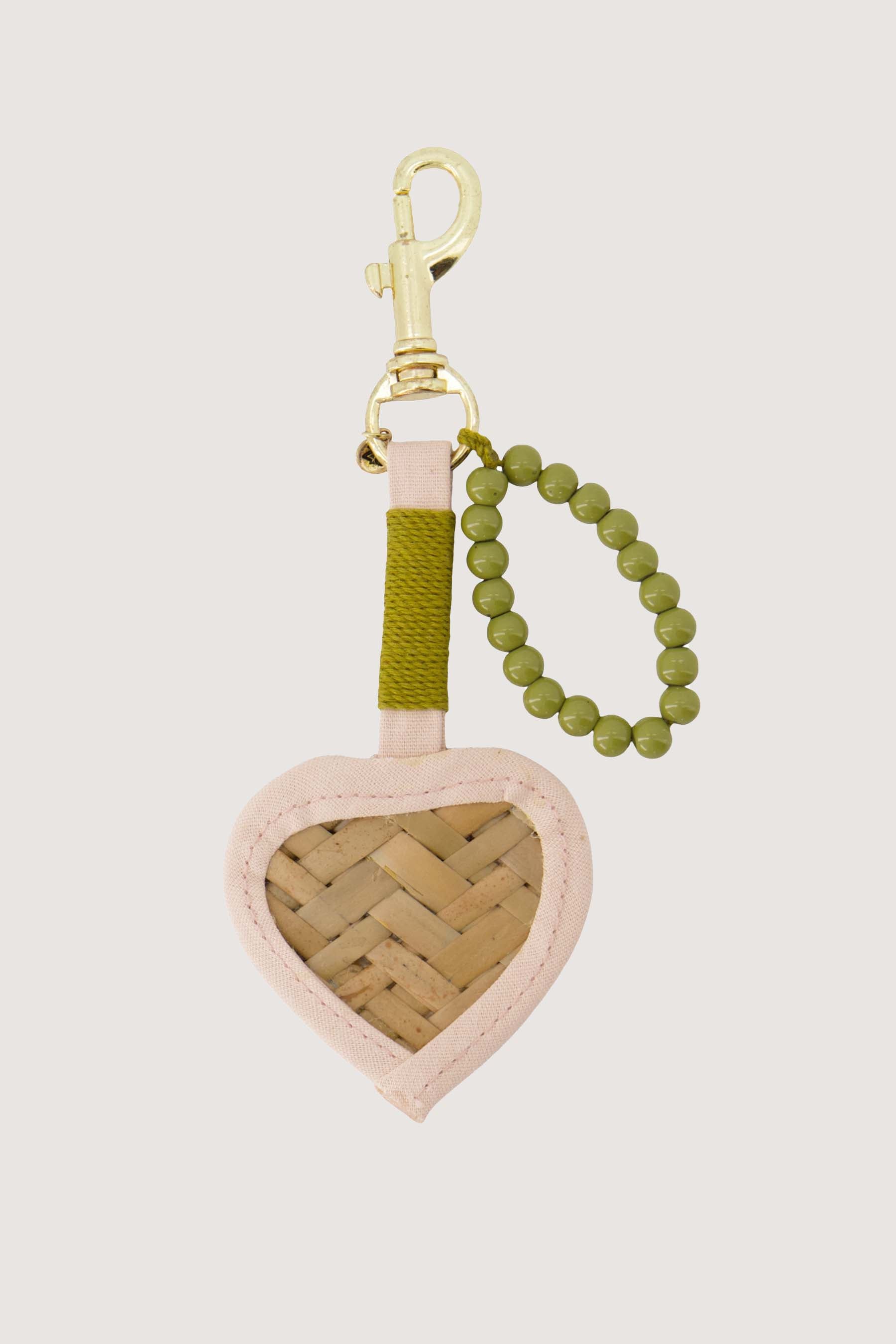 sleutel/tas hanger met gevlochten hart