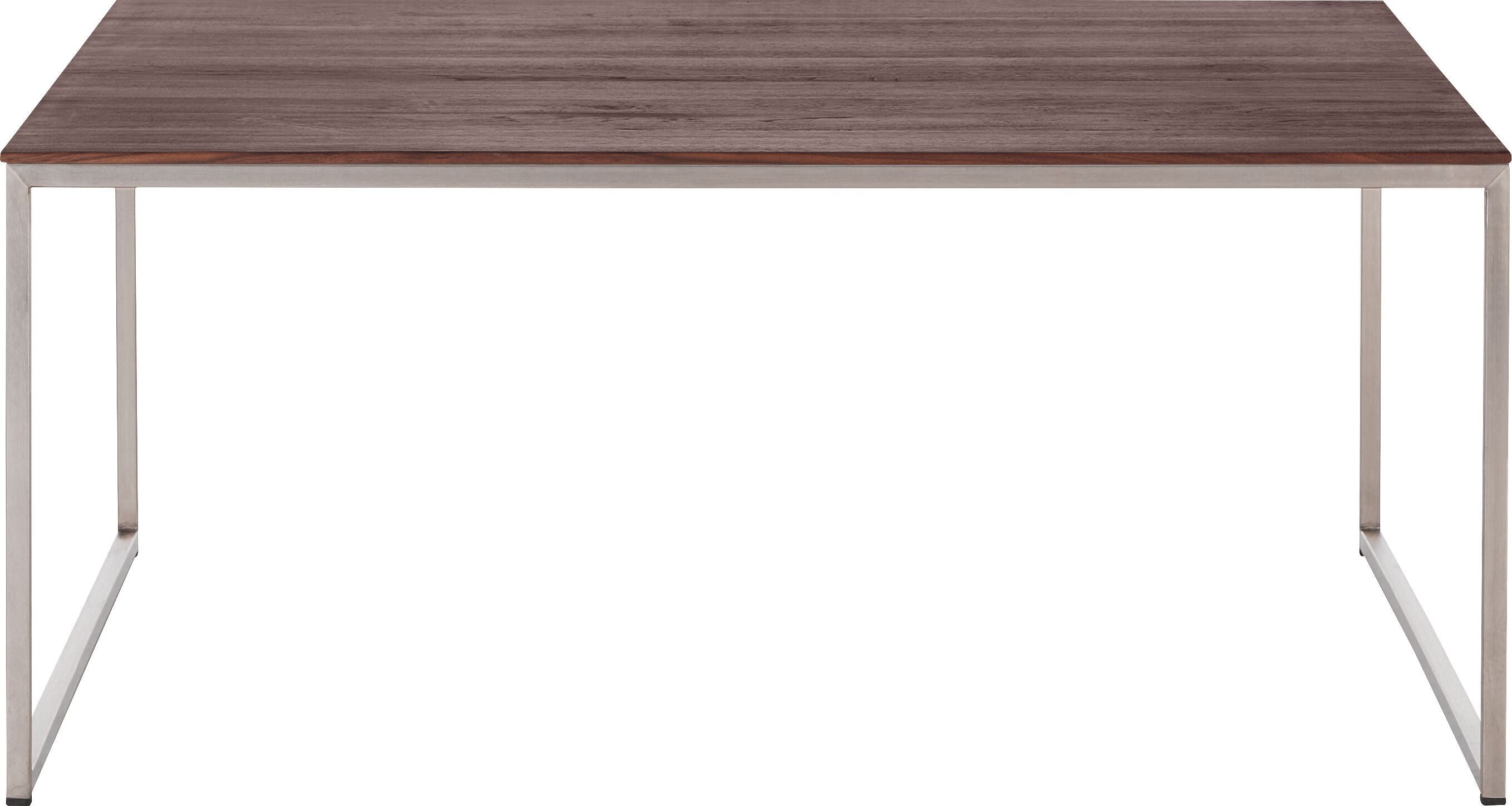 AVEA Salontisch - Nussbaum massiv / Edelstahl / B: 90.0 cm x T: 90.0 cm x H: 40.0 cm
