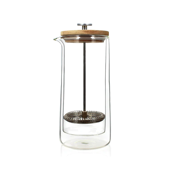 Cafetière à piston en verre double paroi Ogo