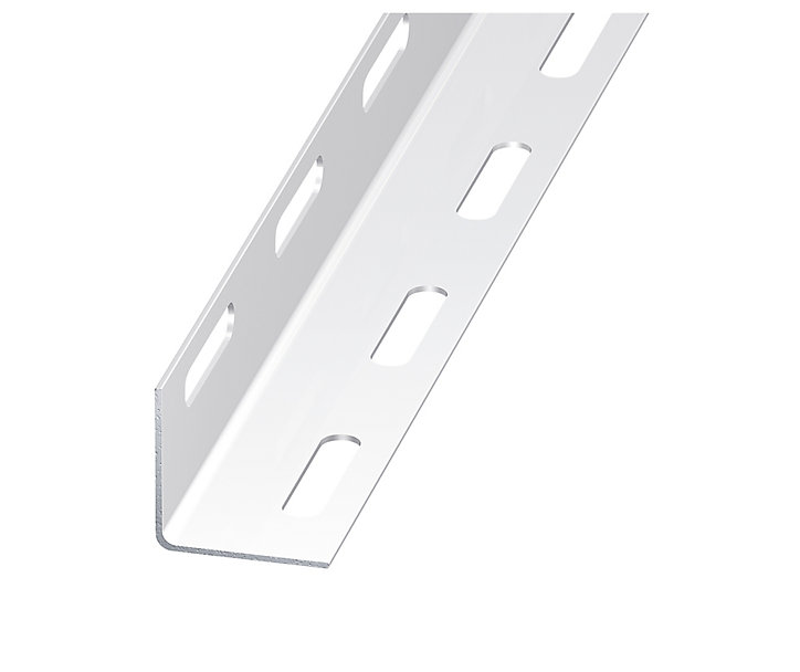 Cornière perforée acier époxy blanc 27 x 27 mm, 1m