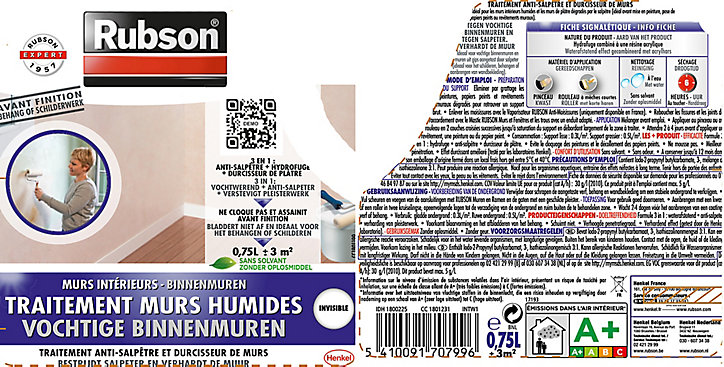 Traitement Murs Humides Rubson incolore bidon 0,75L