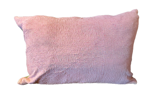 Kussen Kantha vintage 40x60 cm groen/roze