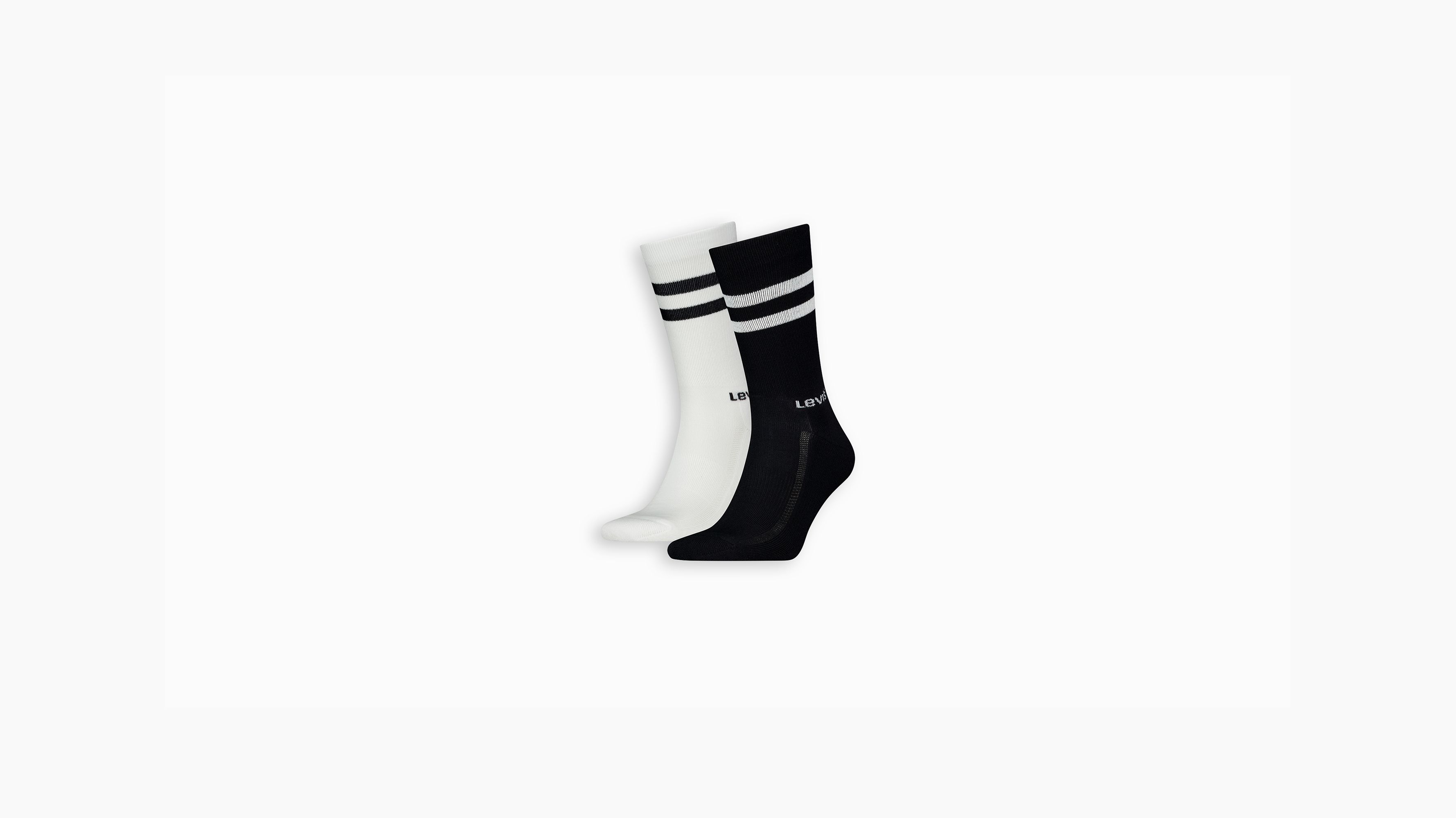 Levi's® chaussettes standard sport rayures - Lot de 2 - Black/White - Multicolore