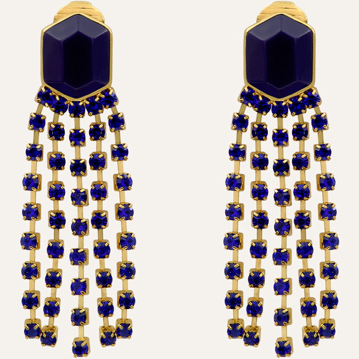 Boucles d'oreilles Sparkling - Métal doré & cristaux
