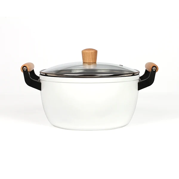 Faitout wood line blanc 24 cm Livoo