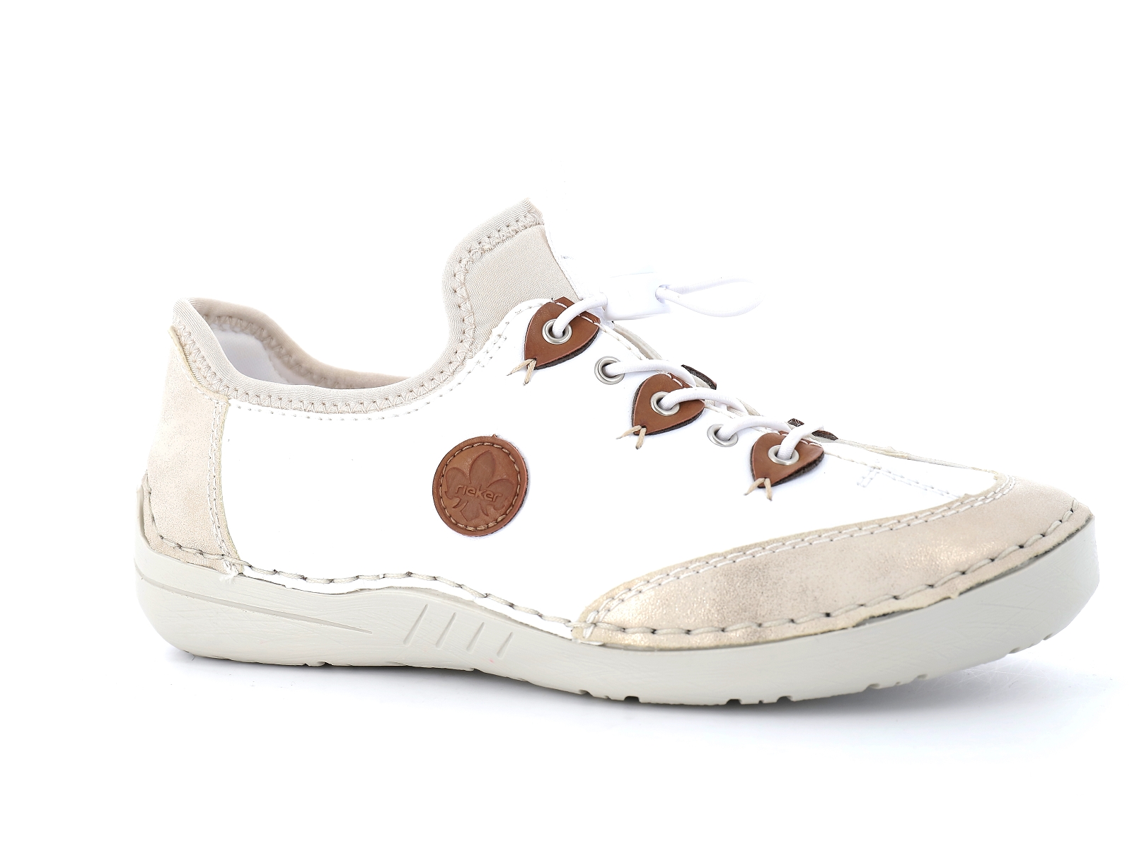 Rieker-52572 Synthétique Blanc Beige