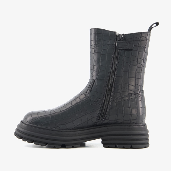 Blue Box meisjes chelsea boots croco print zwart