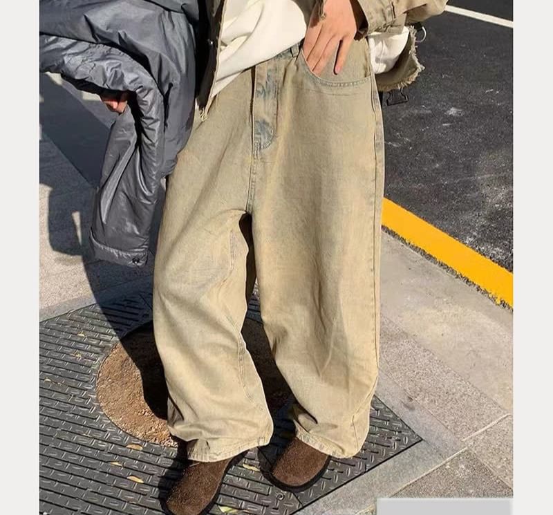 Cowpow - Mid Rise Washed Wide Leg Jeans
