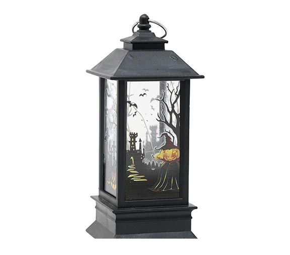 Zwarte Halloween Lantaarn Met Licht 12,5cm
