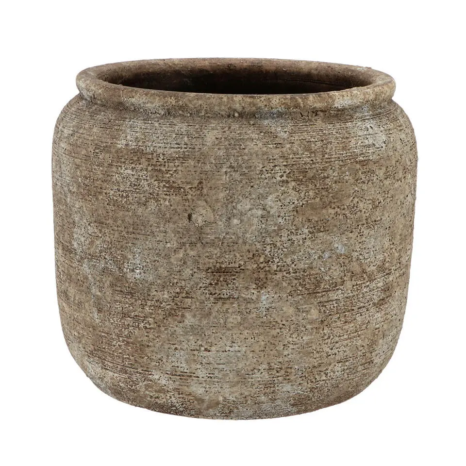 DK Design Bloempot kruik model Batu - zandkleur - D18 x H16 cm