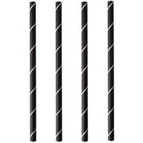 Paille en papier 'pure', 150 mm, noir / blanc