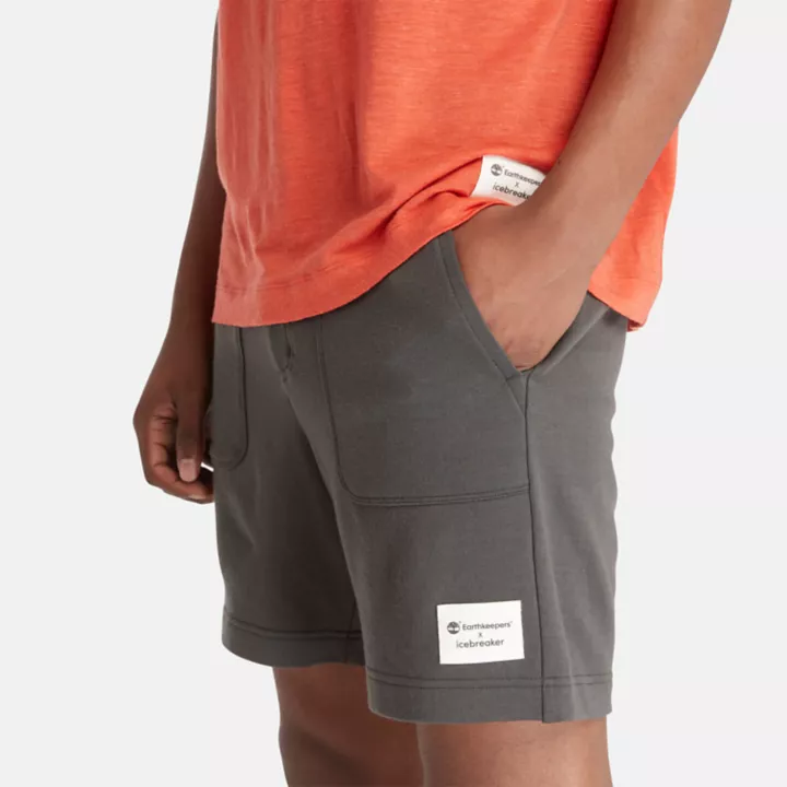 Short chino Timberland x Icebreaker en tissu éponge de laine mérinos pour homme en gris foncé