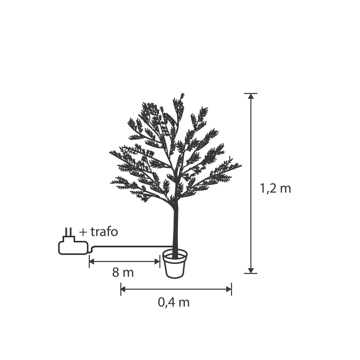 Kerst buiten vloerlamp boom 120cm incl. LED met timer IP44 - Fuyu