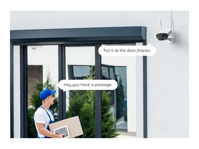 Reolink Duo Series 2 WiFi - Netværksovervågningskamera - udendørs, indendørs - vejrbestandig - farve (Dag/nat) - 8 MP - 4608 x 1728 - 4K - fast brændvidde - audio - trådløs - WiFi - LAN 10/100 - H.265 - DC 12 V