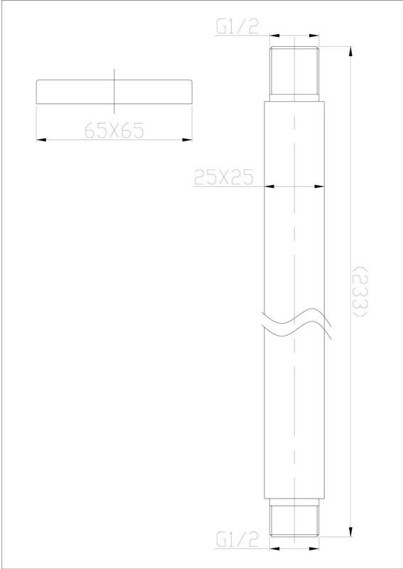 BWS - Douchearm Hera Luxe - Plafondbevestiging - RVS - Vierkant 20 cm