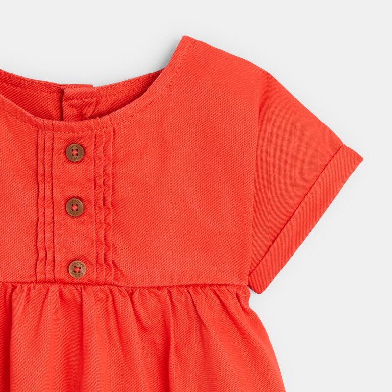 Robe coton fantaisie rouge bébé fille Rouge