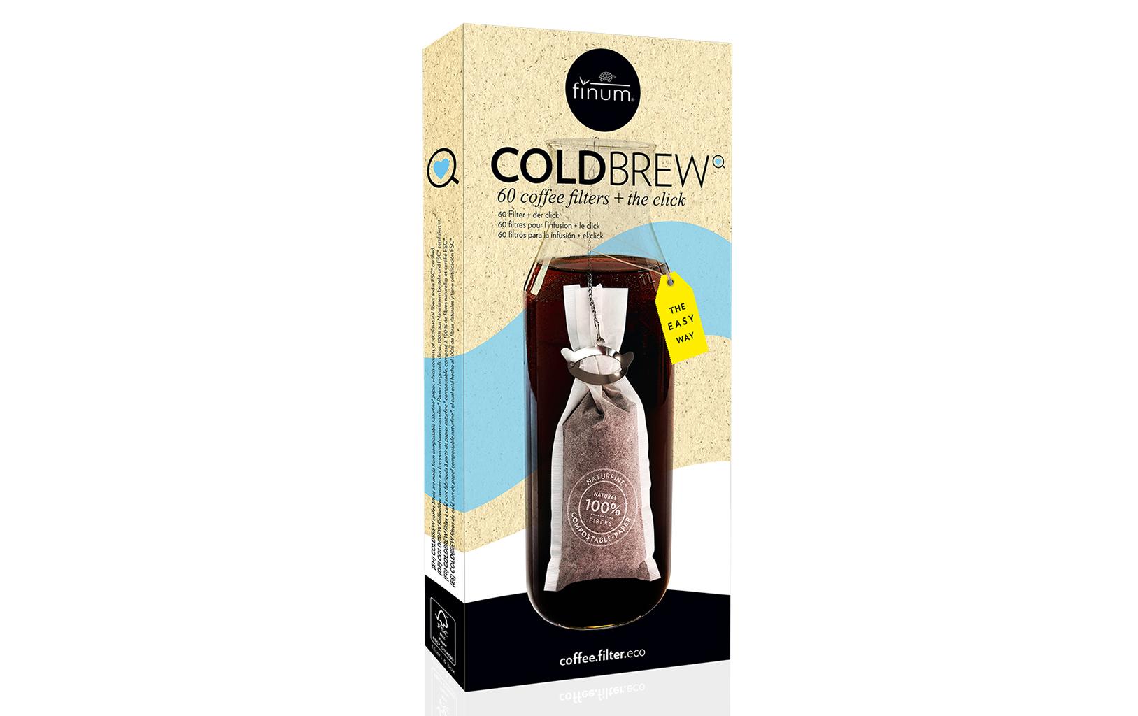 Kaffeefilter Coldbrew 60 StückKompostierbarer Kaffeefilter mit Click Halterung