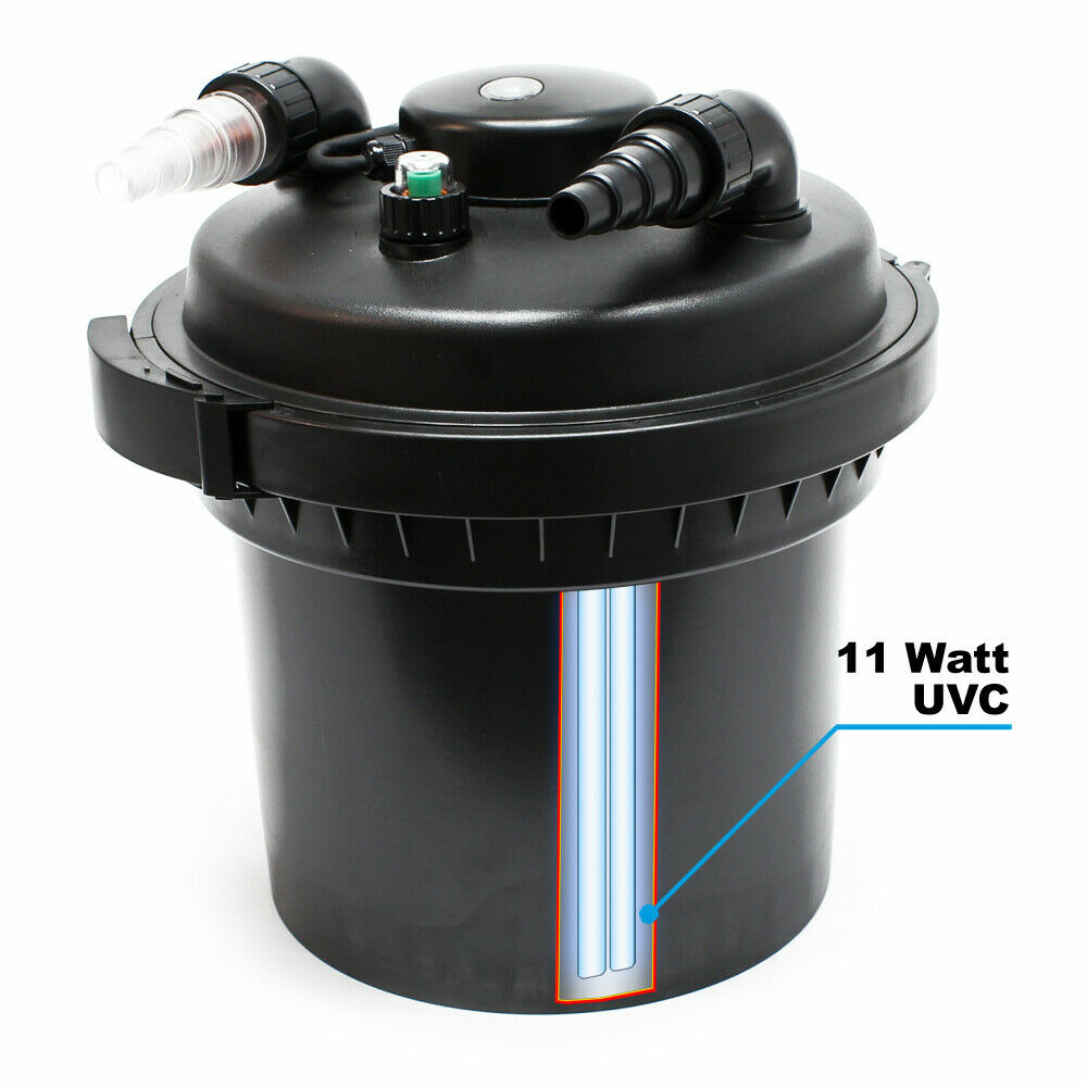 Filtre de bassin à pression uvc 11 watts stérilisateur jusqu'à 8000 litres