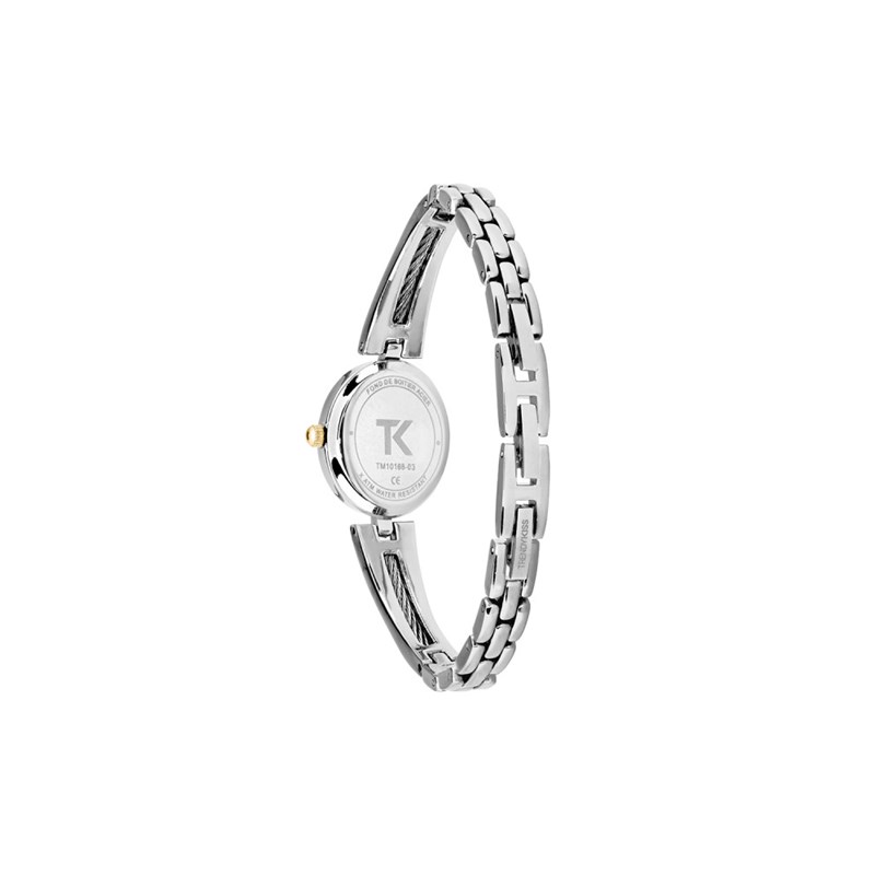 Montre femme analogique Trendy Kiss - Bracelet semi-rigide en métal avec câble en acier - Odile