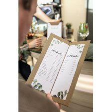 Pochette double pour carte de boissons, transparent