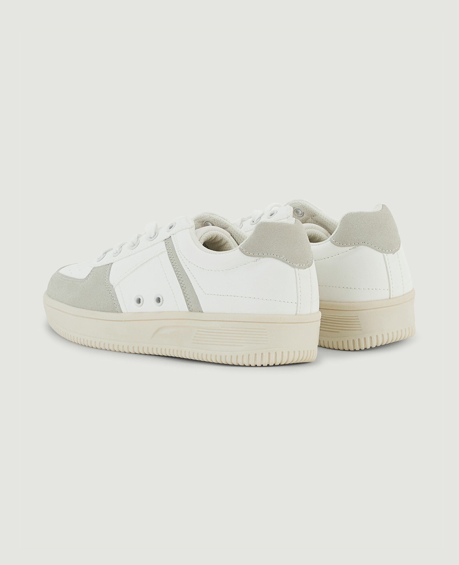 Sneakers bi-matière - Beige