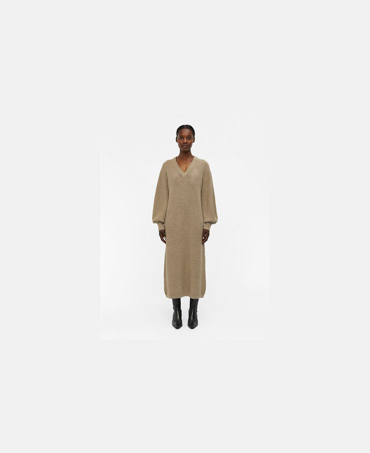 Object OBJMALENA L/S KNIT DRESS NOOS Fossil/melange