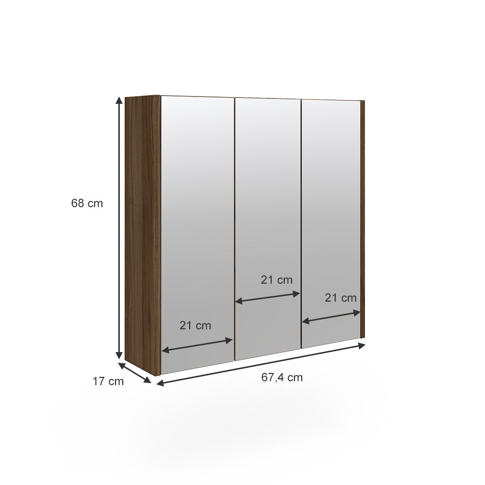 Vicco Spiegelschrank Badspiegel Wandspiegel Majest Nuss/Anthrazit Fächer Spiegel