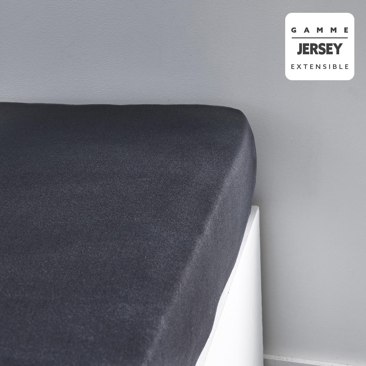 DRAP HOUSSE JERSEY 90X190CM FUSAIN