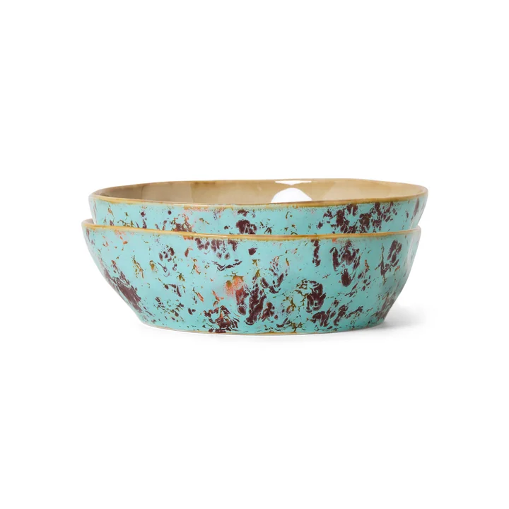 HKliving - 70's Pastaschale, Ø 18,7 cm, patina (2er-Set)