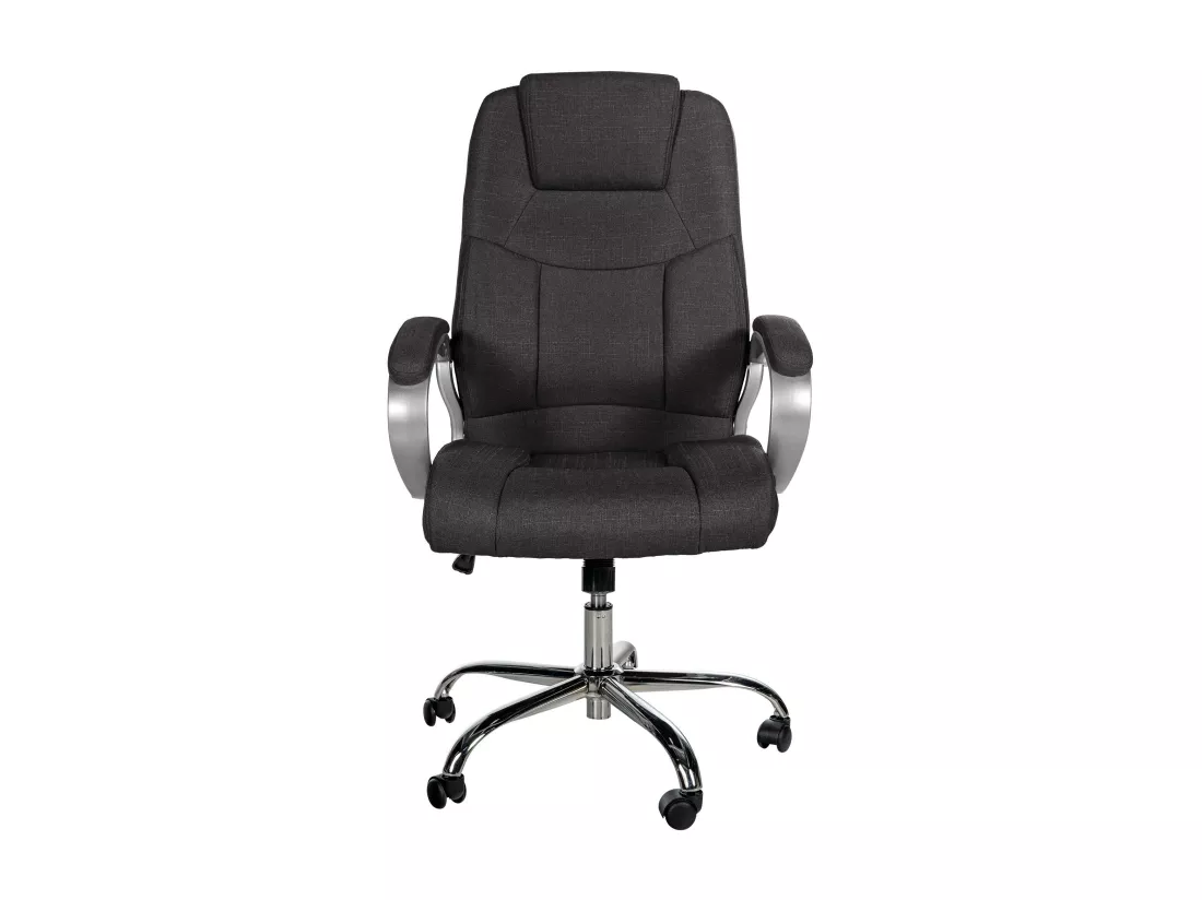 Chaise de bureau - Tissu & Métal chromé - Gris foncé - XL Apoll