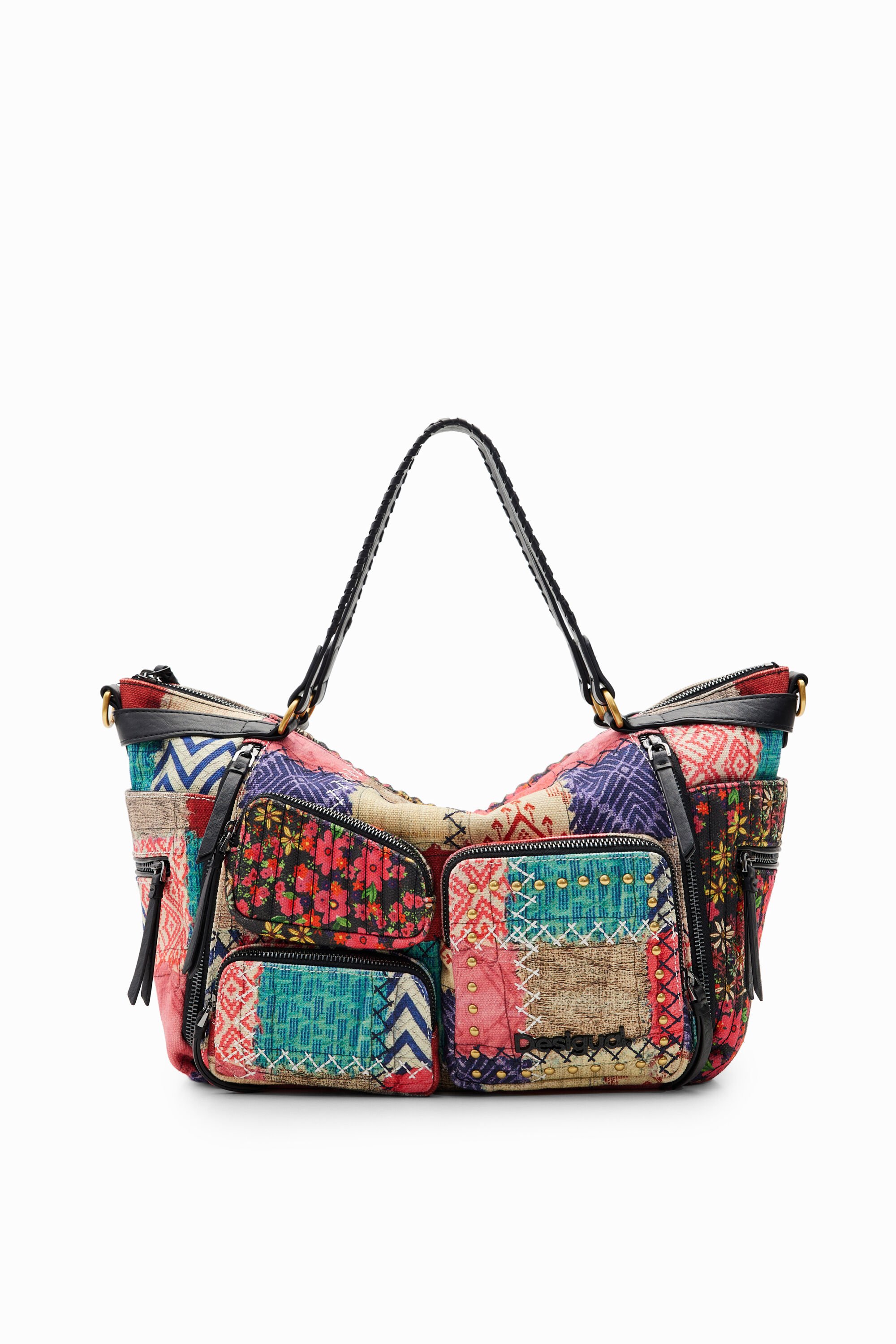 Grand sac toile patchwork