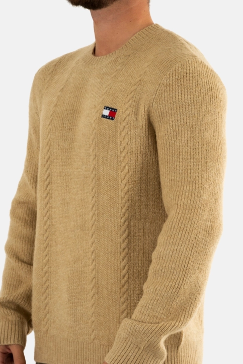 Sweat tommy jeans slim cable ab9 gentle gold