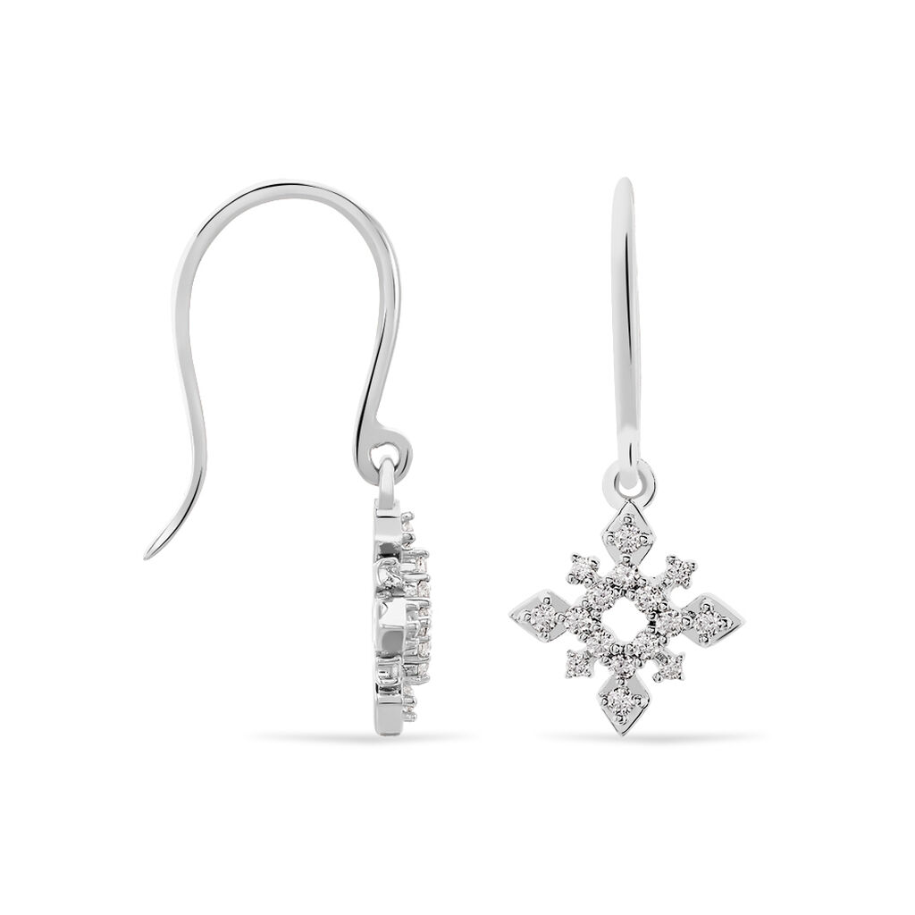 Boucles D'oreilles Puces Anea Or Blanc Diamant